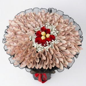 Eid Luxury Money & Rose Bouquet – Premium Gift Arrangement