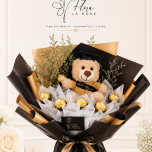 Golden Graduation Teddy Chocolate Bouquet