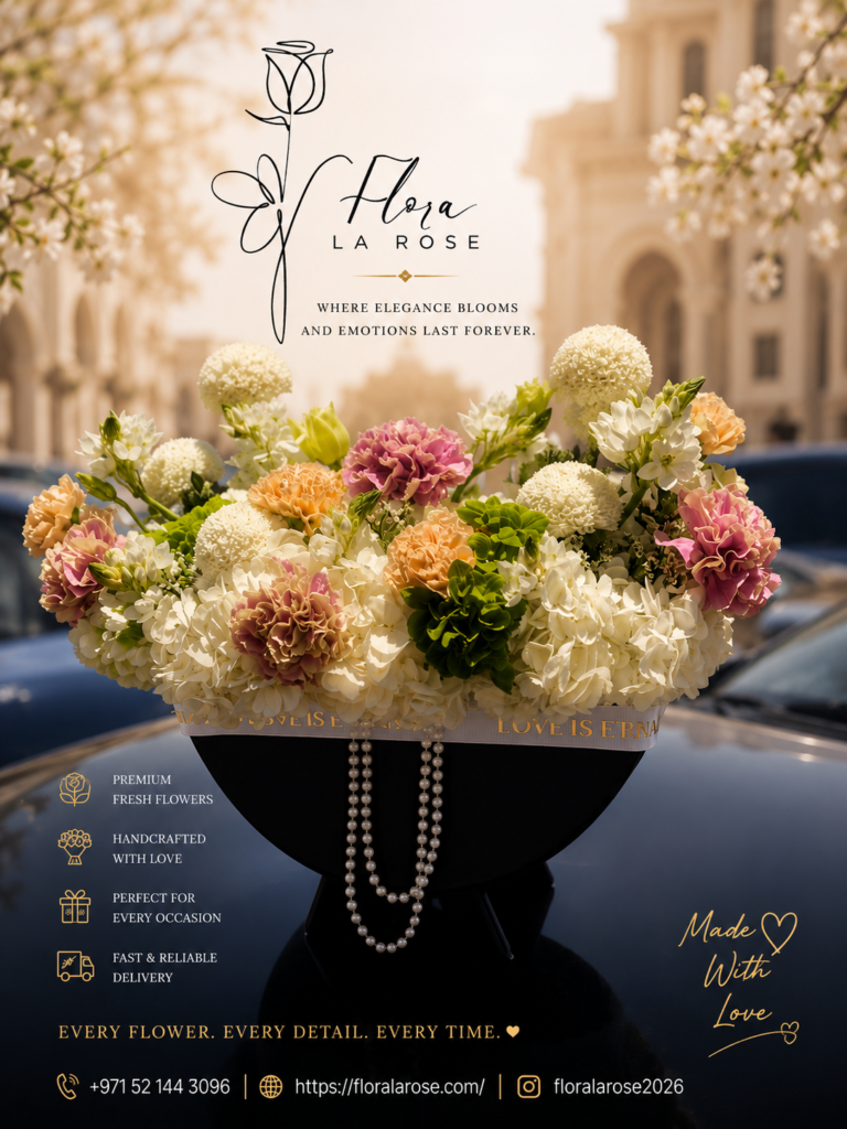 Luxury fresh flower bouquet arrangement by Flora La Rose Dubai for gifting and occasions