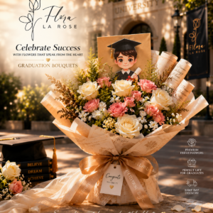 Luxury Graduation Bouquet – Flora La Rose 🌹🎓