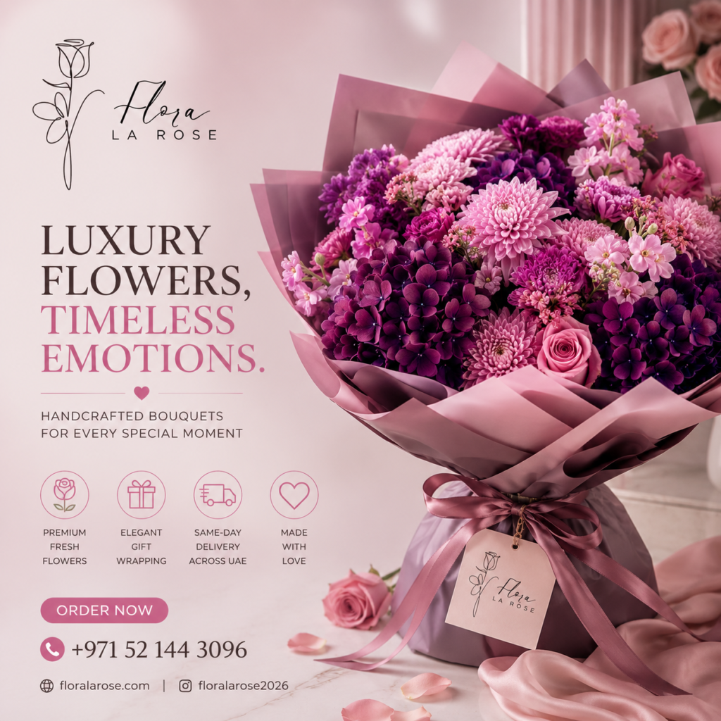 Luxury rose bouquet delivery in Dubai by Flora La Rose
