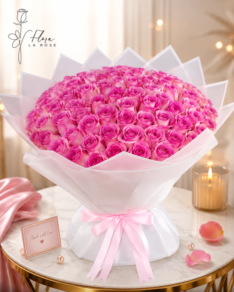 Fresh luxury rose bouquet for flower delivery in Dubai – Flora La Rose